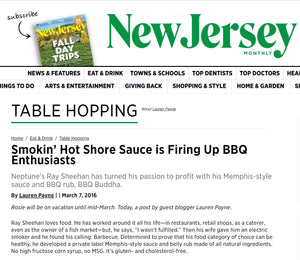 New Jersey Monthly article highlights Chef Ray Sheehan's Memphis-style BBQ sauce and rub.