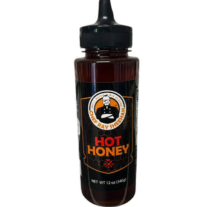 Chef Ray Sheehan Hot Honey 12 oz bottle, gourmet barbecue condiment specialty