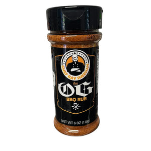 Chef Ray Sheehan The OG BBQ Rub 6oz bottle with black label on white background